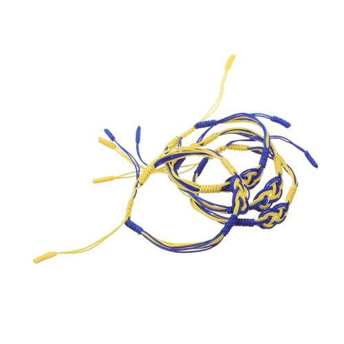 FRCOLOR 4 Stück Handgefertigte Verstellbare Ukrainische Armbänder Bunte Geflochtene Ethnische Armbänder für Frauen und Männer Souvenirs und Festlichkeiten von FRCOLOR