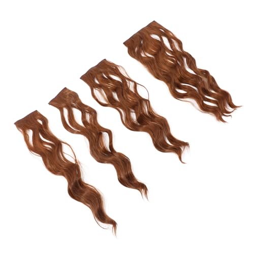 FRCOLOR 4stücke Wellenförmige Haarverlängerungen Zum Einklipsen Synthetisches Haar Für Damen Hochwertige Haarklammern Für Langes Voluminöses Haar Einfach Zu Tragen Für Stilwechsel von FRCOLOR