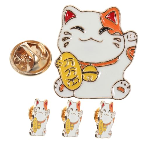 FRCOLOR 4stücke Katzenbrosche Japanische Glückskatzennadeln Cartoon-katzen-anstecker Für Taschen Hüte Rucksäcke Party-dekoration Leicht Und Stilvoll von FRCOLOR