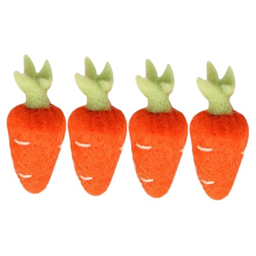 FRCOLOR 4 Stück Karotten Haarnadel Accessoires Karotten Zum Basteln DIY Charm Karotten Wollstoff Karotten Kranz Ornament Brosche Herstellungsmaterial DIY Kopfschmuck von FRCOLOR