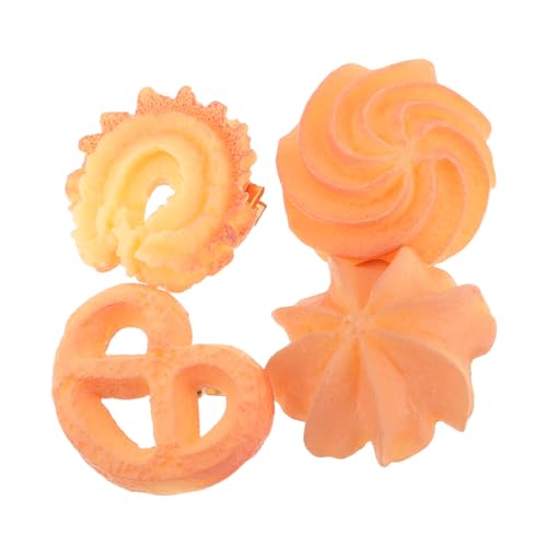FRCOLOR 4 Stück Keks Haarnadeln Haarschmuck Für Mädchen Haarspange Lebensmittel Haarwerkzeuge Zum Stylen Lustige Clips Für Mädchen Simulation Kekse Kopfschmuck Mädchen Haarnadel von FRCOLOR