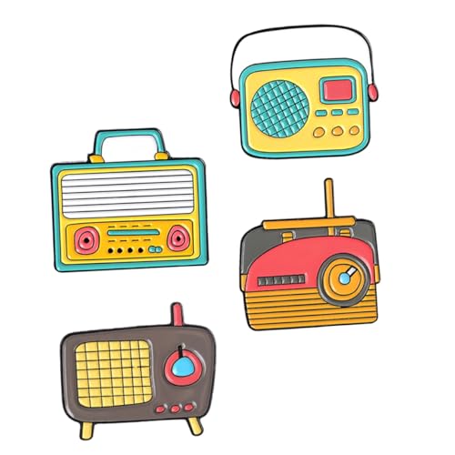 FRCOLOR 4stücke Broschennadel Aus Legierung Kleiderbrosche Kleideranstecker Anstecker Kleideraccessoire Mode Radio Design Corsagen Party Kragen Pin Zufällige Stil von FRCOLOR