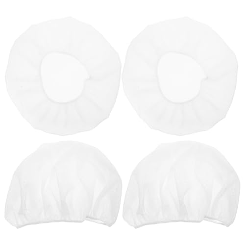 FRCOLOR 4 Stück Kochmütze Teiliges Atmungsaktive Haarnetz Haube für Chefköche Einsetzbar Schönheitssalons und Fitnessstudios Schutz vor Haaren und Schmutz Weiß für Damen und Herren von FRCOLOR