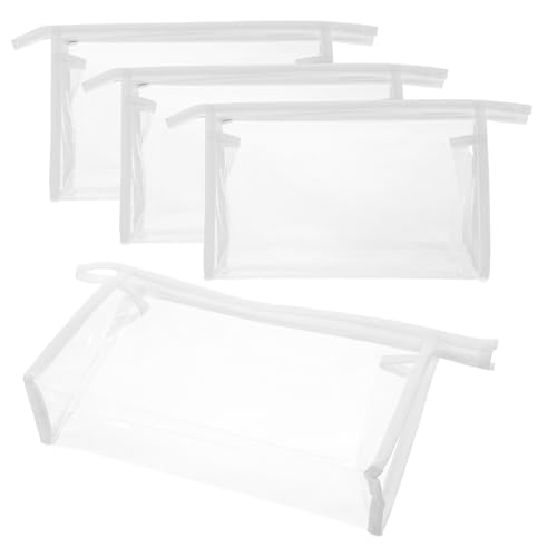 FRCOLOR 4 Stück Kosmetiktasche Reise Kulturbeutel Durchsichtige Make up Tasche Tragbare Hautpflegetasche Für Frauen Und Männer Für Urlaub Und Camping 20x11,5x5cm PVC von FRCOLOR