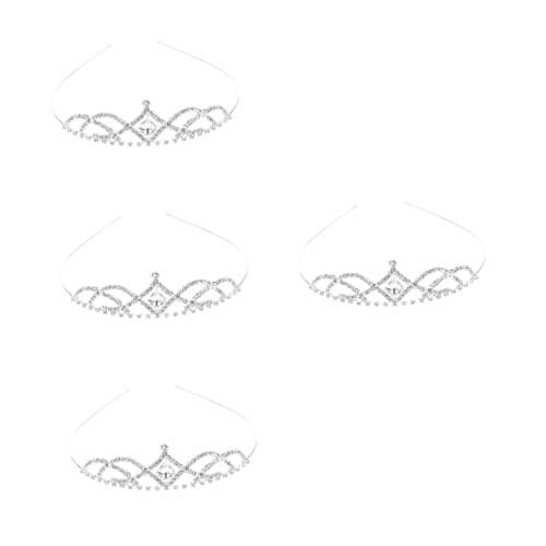 FRCOLOR 4 Stück Krone Stirnband Brautkopfschmuck für die Hochzeit Königin Krone die Krone präsente weihnachten geldgeschenke weihnachten haarreifen damen Braut-Tiara Weibliche Krone Strass von FRCOLOR