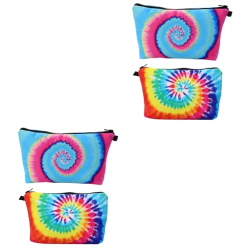 FRCOLOR 4 Stück Kulturbeutel Reisekosmetikkoffer Durchsichtiger Make-up-Beutel Klare Clutch-geldbörsen Für Frauen Make-up-Tasche Schminktasche Für Damen Handtasche Bunt Reisen Polyester von FRCOLOR