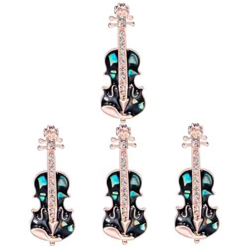 FRCOLOR 4 Stück Lackierte Corsage -Stifte Instrumenten -Mode -Revers -Brosche Anstecknadel für Gitarre Musikinstrumente Brosche Stillscheide Schmuck Strassnadel Legierung von FRCOLOR