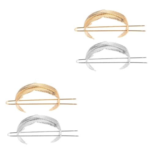 FRCOLOR 4 Stück Legierung Blatt Haarnadel Braut Haarspange Retro Blatt Haarnadeln Abschlussball Kopfschmuck Haarspange Haarknotenhalter Hochzeit Kopfschmuck Haarknoten Zubehör Für Frauen von FRCOLOR