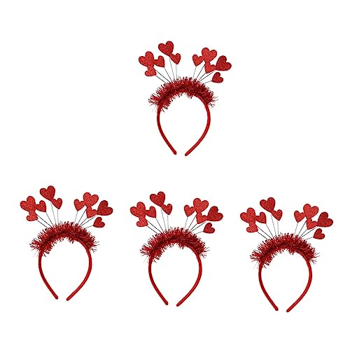 FRCOLOR 4 Stück Liebe Stirnband Sonnenbrille Stirnband Amor Kostüm Alien-stirnband Herz-accessoires Für Frauen Roter Herzkopf Bopper Rotes Stirnband Zubehör Hochzeit Fräulein Grüße Leder von FRCOLOR