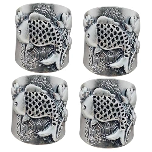 FRCOLOR 4 Stück Lotus Ring für Damen Verstellbarer Retro Schmuckring Hochwertigem Leicht Langlebig für Besondere Anlässe Modisches Accessoire für Jede Gelegenheit von FRCOLOR