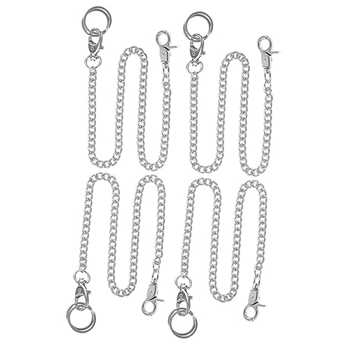 FRCOLOR 4 Stück Metall Hosenkette für Damen Herren Verstellbare Jeanskette Taschenkette Langlebig Stylish für Freizeitoutfits für Freunde Familie von FRCOLOR