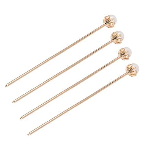 FRCOLOR 4 Haarnadel Braut Haarnadel Chignon Pin Haargabel Brautstift Haarspange Haarstäbchen für langes Haar Haarschmuck für Damen Hanfu Haarteil Schal Metall von FRCOLOR