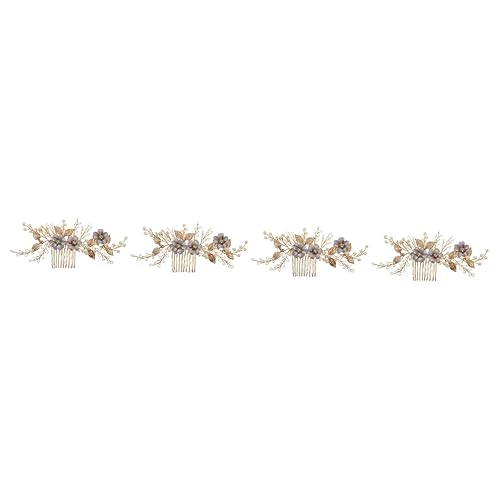 FRCOLOR 4 Stück Perlenhaarkamm Perlenaccessoires Für Damen Haarschmuck Für Mädchen Perlenspange Strass-hochzeitsclip Braut Haarkamm Urlaub Hochzeit Haarkamm Hochzeitskleid Blumen Fräulein von FRCOLOR