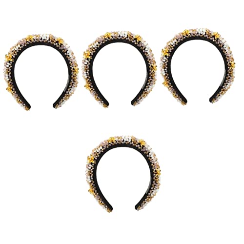 FRCOLOR 4 Stück Perlenstirnband barockes Haarband Sprühflasche Parfüm hochzeitshaar schmuck wedding hair accessories Haarschwamm Haargummis frauen stirnband modische Stirnbänder für Damen von FRCOLOR