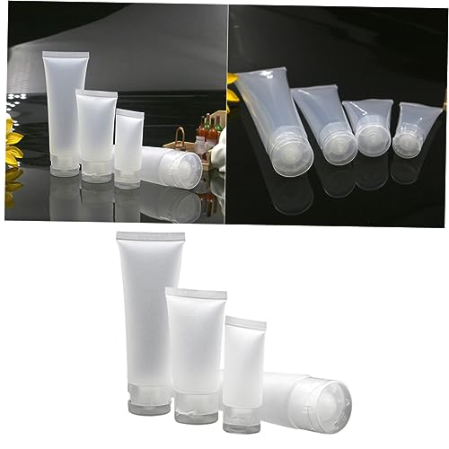 FRCOLOR 4 Stück Reise Kosmetikflaschen Teilig Weiche Quetschflasche mit Flip Deckel für Lotion Creme Handcreme Wiederverwendbare Behälter für Unterwegs von FRCOLOR