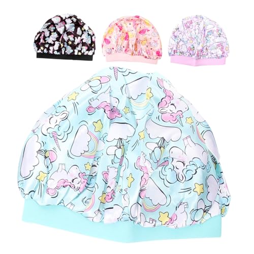 FRCOLOR 4 Stück -Schlafsack Motorhaube Schlafkappe Doppellagiger Badehut kinderspfa kapuzenhandtuch kinder Kompakter Duschhut wiederverwendbarer Schlafhut Polyester (Polyesterfaser) von FRCOLOR