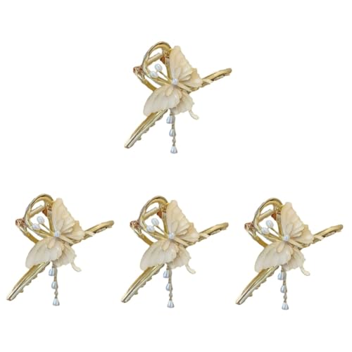 FRCOLOR 4 Stück Schmetterlings-perlenclip Haarschmuck Für Frauen Accessoires Für Haare Schmetterlingshaarklaue Haarspangen Für Mädchen Haarspangen Für Dickes Haar Haarklammern Legierung von FRCOLOR
