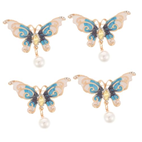 FRCOLOR 4 Stück Schmetterlingsbrosche Brosche für Frauen Pullover Damen Haarschmuck für Damen Haarzubehör Hoodies Frauen Brosche für Metallstifte Zinklegierung von FRCOLOR