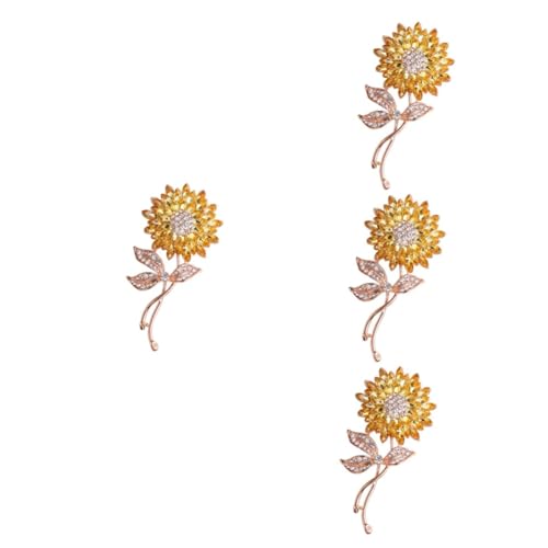 FRCOLOR 4 Stück Sonnenblumen Brosche für Frauen Kreative Anstecknadel Legierung für Kleidung Anzug Schals Taschen Hochwertige Langlebige Blütenbrosche mit Ästhetischem Design von FRCOLOR