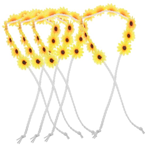 FRCOLOR 4 Stück Sonnenblumen-haarseil 70er Jahre Stirnbänder Für Frauen Blumenkronen-kopfschmuck Böhmischer Kopfschmuck Sonnenblumen-haarschmuck Damen Stoff Die Blumen Sommerstrand von FRCOLOR
