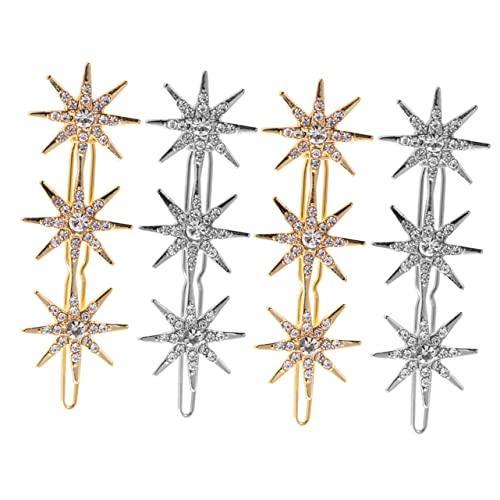 FRCOLOR 4-teiliger Haarnadel-kopfschmuck in Sternform Für Damen Elegantes Metall Styling-abteilklammern Haarschmuck Für Partys Alltagskleidung von FRCOLOR