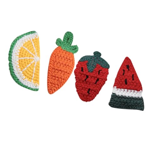 FRCOLOR 4stücke Haarspangen Aus Wolle Mit Fruchtdesign Erdbeere Karotte Zitrone Wassermelone Haarstyling-zubehör Haarnadeln Bobby Pins von FRCOLOR