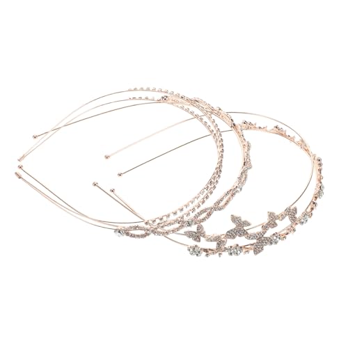 FRCOLOR Strass-stirnband-set 4-teilig Für Damen Und Mädchen Brautschmuck Hochzeit Haarband Schmetterlings-/blätter-design von FRCOLOR