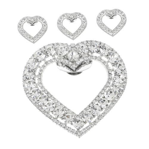 4 Stück Strass Schuhschnallen Abnehmbare Strass Herz High Heels Clips Hochzeitsschuh Schmuck Charms Dekoration Für Frauen Und Mädchen von FRCOLOR