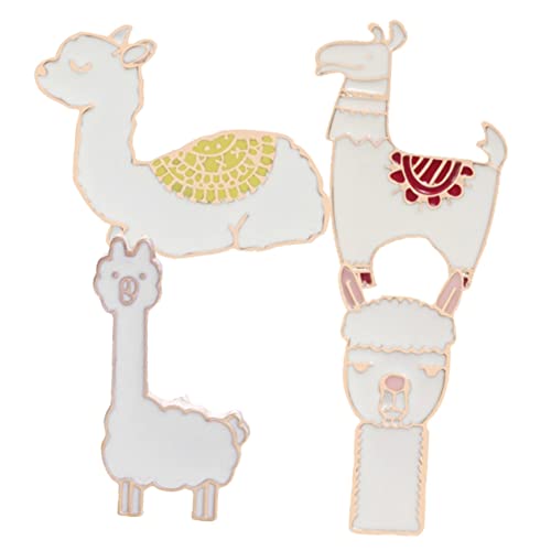 FRCOLOR 4stücke Alpaka-brosche Für Damen Schalschnalle Alpaka-broschenclips Broschennadeln Geburtstagsbroschennadeln Dekorative Tier Abzeichen Pin Festival Favor Handgefertigt Einzigartig von FRCOLOR