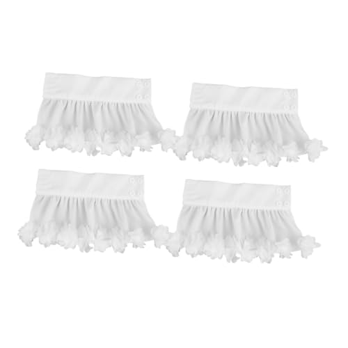 FRCOLOR 4 Stück Teiliges Französische Spitzen Armstulpen aus Weichem Chiffon Abnehmbare Fake für Damen Kurze Manschetten Vielseitig Kombinierbar für Formelle und Outfits von FRCOLOR