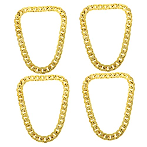 FRCOLOR 4stücke Männerhalskette Gold Lederkette Punk Stil Schmuckkette Herrenkette von FRCOLOR