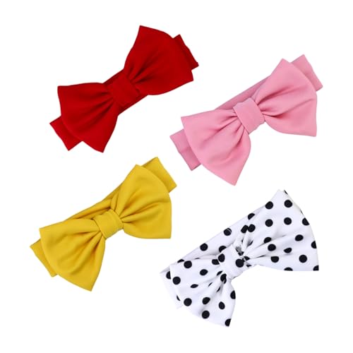 FRCOLOR 4 Stück Teiliges Haarband mit Schleife Weiche Neugeborene Stirnbänder für Mädchen Leichtes Junge Mädchen Haarband Zarte Haarschmuck Accessoires für Fotoshootings Zufällige Farbe von FRCOLOR