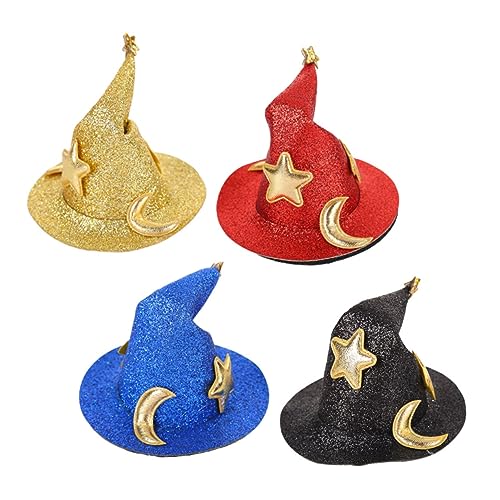 FRCOLOR 4 Stück Teiliges Halloween Hexenhut Haarnadel Bunte Verschleißfeste Haarspangen Leichte Outdoor Haarklammern für Mädchen und Frauen Dekorative Party Haaraccessoires von FRCOLOR