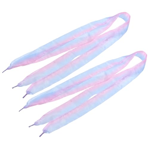 FRCOLOR 4 Stück Teiliges Organza Schnürsenkel Flache Schuhbänder aus Schneegarn mit Farbverlauf Modische Schnürsenkel für Damen Sneakers Vielseitig für Sport Freizeitschuhe von FRCOLOR