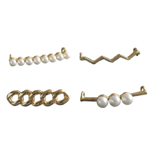 4 Stück Teiliges Perlen Schuhclips für Damen Kreative Schuhschnallen Legierung für Flats Sandalen High Heels Langlebig von FRCOLOR