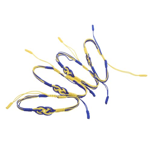 FRCOLOR 4stücke Geflochtenes Armband-set Ukrainisches Design Seilarmbänder Verstellbares Armband Traditionelle Muster Für Reisen Und Festlichkeiten von FRCOLOR