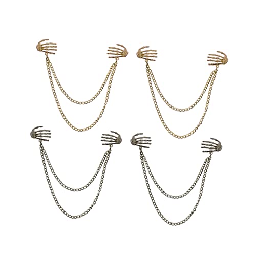 FRCOLOR 4 Stück Teiliges Skelett Hand Broschen Stilvolle Anstecker für Damen und Herren Dekorative Korsagen für Jacken Schals und Taschen Langlebiges und Einzigartiges Design von FRCOLOR
