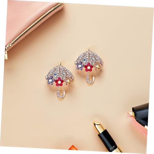 FRCOLOR 4 Stück Teiliges Strass Regenschirm Broschen Damen Anstecknadeln mit Funkelnden Kristallen Leichter Schmuck für Jacken Kleider Schals und Rucksäcke Modisches Accessoire für von FRCOLOR