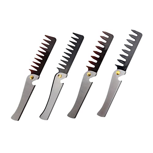 FRCOLOR 4stücke Edelstahl Faltkamm Tragbarer Vielseitiger Friseurkamm Für Männer Und Frauen Für Styling Von Allen Haartypen Inkl Zwei Große Und Zwei Kleine Kämme von FRCOLOR