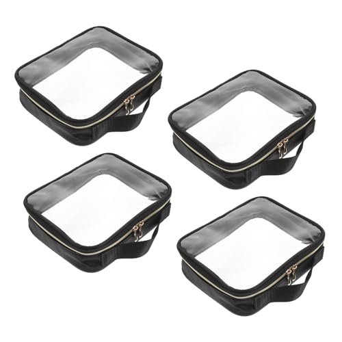 FRCOLOR 4 Stück Transparente Kulturbeutel Für Reisen Transparente Make Up Tasche Mit Reißverschluss Wasserdichter PVC Kosmetik Organizer Tragbarer Reise Kulturbeutel Für Frauen von FRCOLOR