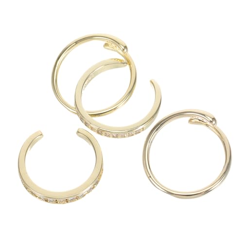 FRCOLOR 4 Stück Verstellbare Zehenringe für Damen mit Funkelnden Strasssteinen Offenes Design Leicht und Langlebig Modisches Fußschmuck Set für Sommer und Strandurlaub und Vielseitig von FRCOLOR