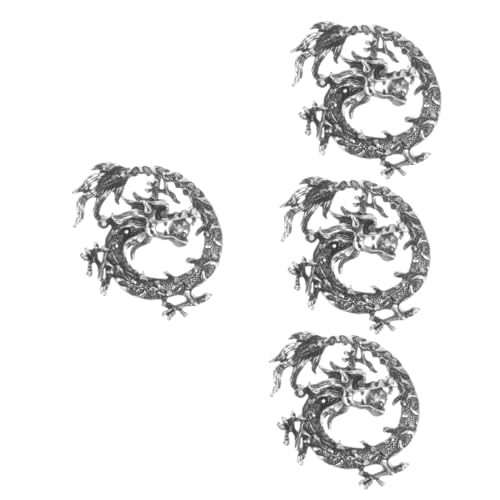FRCOLOR 4 Stück Vintage Drachenbrosche Extravaganter Anstecker für Anzüge Kleidung Robuste Sichere Brosche für Männer Perfektes für Besondere Anlässe von FRCOLOR
