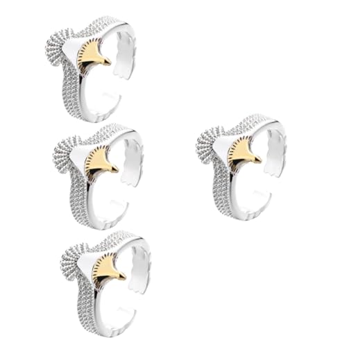 FRCOLOR 4 Stück Vintage Eagle Ring für Frauen Einstellbarer Ring Kreatives Fingerzubehör Modischer Schmuck für Verschiedene Outfits für zu Anlässen Wie Geburtstagen Hochzeiten von FRCOLOR