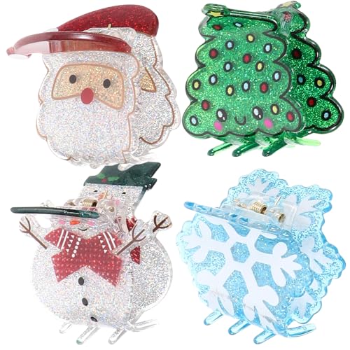 FRCOLOR 4 Stück Weihnachts-Haarklammern Kleine Haarklammern Weihnachts-Haarklammern Niedliche Weihnachts-Haar-Accessoires Für Frauen Und Mädchen von FRCOLOR