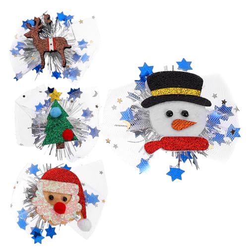 FRCOLOR 4 Stück Weihnachts-haarnadeln Für Mädchen Haarschmuck Süße Haarspangen Für Frauen Haarschmuck Mit Weihnachtsmotiv von FRCOLOR