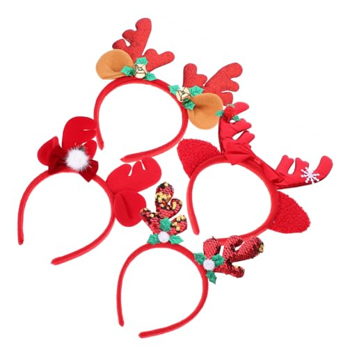 FRCOLOR 4stücke Weihnachts-stirnbänder Mit Geweih-design Festliche Haarreifen Für Erwachsene Für Weihnachtsfeiern Cosplay Und Festliche Anlässe von FRCOLOR