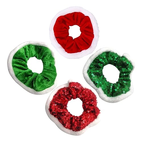 FRCOLOR 4 Stück Weihnachtshaargummi Haarband Haarspangen Mit Strass U Geformtes Haar Schleifen Haarbänder Haarschleifen Haarbänder Männer Elastische Haarbänder Seidenhaarbindungen Stoff von FRCOLOR