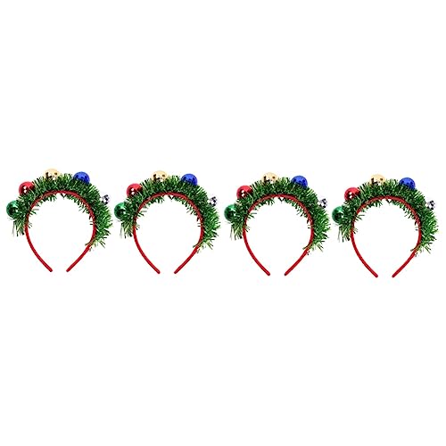 FRCOLOR 4 Stück Weihnachtskugeln Ornamente Weihnachtskugel-haarbänder Weihnachtskopf Bopper Haarschmuck Für Damen Weihnachtshaarband Weihnachtsbopper Urlaub Haarband Mädchen Stirnband Kind von FRCOLOR