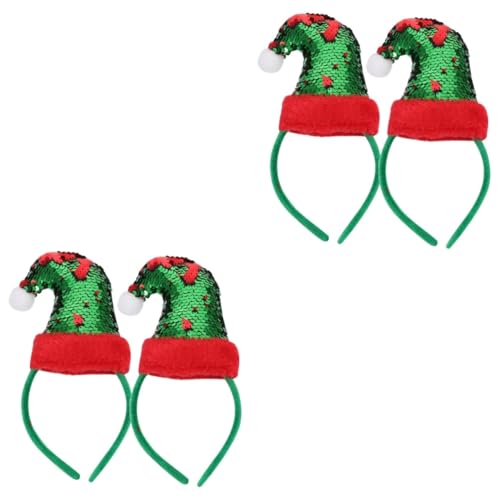 FRCOLOR 4 Stück Weihnachtsmütze Stirnband Haarschmuck für Weihnachten Weihnachtsfeier Stirnband weihnachts kopfschmuck weihnachtskopfschmuck Haargummi Weihnachtsmütze-Stirnband von FRCOLOR