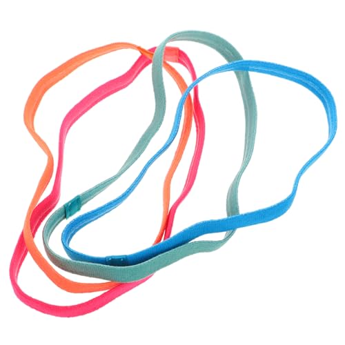FRCOLOR 4stücke Stirnband Elastisch Für Damen Rutschfest Zum Laufen Yoga Und Fitness Aus Weichem Polyester in Bunten Farben Verstellbar Und Angenehm Zu Tragen von FRCOLOR